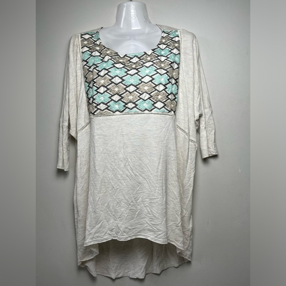 Dolan Anthropologie Embroidered Dolman Sleeves Top  Women Sz M Stretchable - Picture 1 of 8